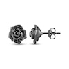 Thumbnail Image 1 of Ink & Ice Black Diamond Rose Stud Earrings 1/10 ct tw Black Rhodium-Plated Sterling Silver