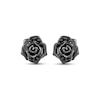 Thumbnail Image 2 of Ink & Ice Black Diamond Rose Stud Earrings 1/10 ct tw Black Rhodium-Plated Sterling Silver