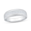 Thumbnail Image 1 of Now + Forever Men's Diamond Knurled Wedding Band 1/4 ct tw 10K White Gold