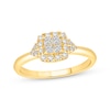 Thumbnail Image 1 of Now + Forever Princess-Cut Multi-Diamond Halo Engagement Ring 3/8 ct tw 14K Yellow Gold