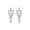 Thumbnail Image 2 of Closer Together Lab-Grown Diamond Halo Hoop Earrings 1 ct tw 10K White Gold