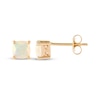 Thumbnail Image 1 of Cushion-Cut Opal Solitaire Stud Earrings 10K Yellow Gold