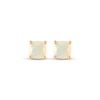 Thumbnail Image 2 of Cushion-Cut Opal Solitaire Stud Earrings 10K Yellow Gold