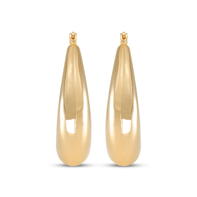 Main Image 2 of STUDIO BY KAY Oval Crescent Hoop Earrings 24K Yellow Gold Vermeil Sterling Silver 31mm