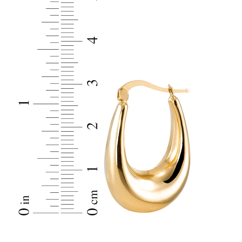 Main Image 4 of STUDIO BY KAY Oval Crescent Hoop Earrings 24K Yellow Gold Vermeil Sterling Silver 31mm