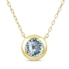 Thumbnail Image 1 of STUDIO BY KAY Bezel-Set Aquamarine Solitaire Necklace 24K Yellow Gold Vermeil Sterling Silver 18"