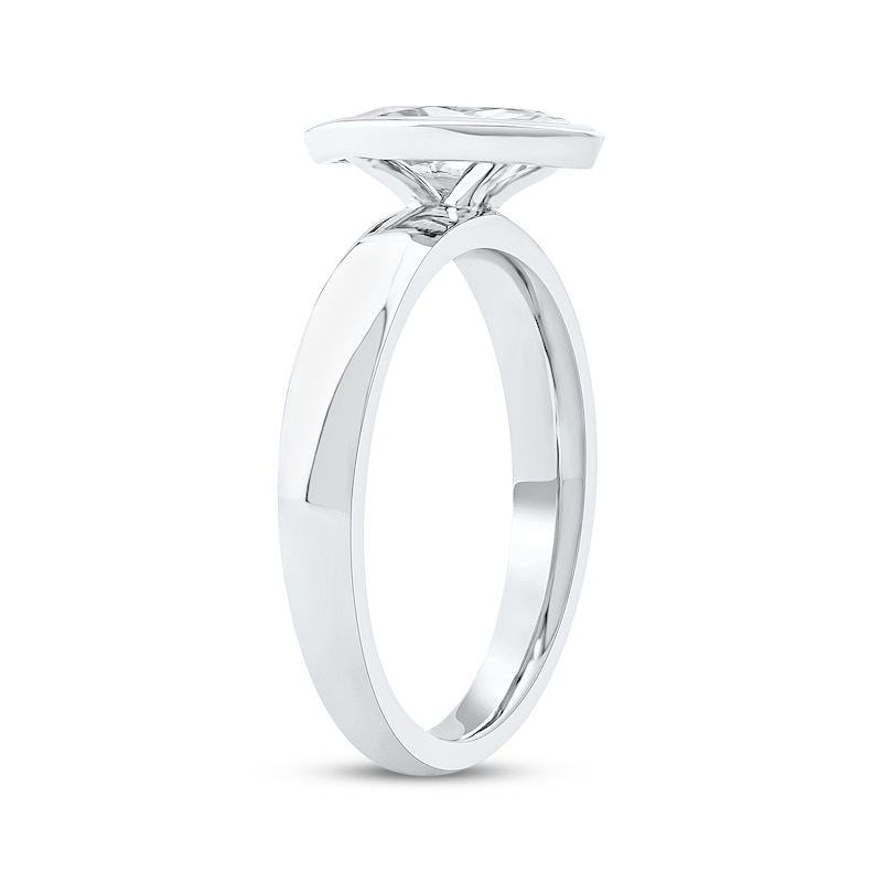 Main Image 2 of Now + Forever Lab-Grown Diamonds Marquise-Cut Bezel-Set Solitaire Engagement Ring 1 ct tw 14K White Gold (F/VS2)