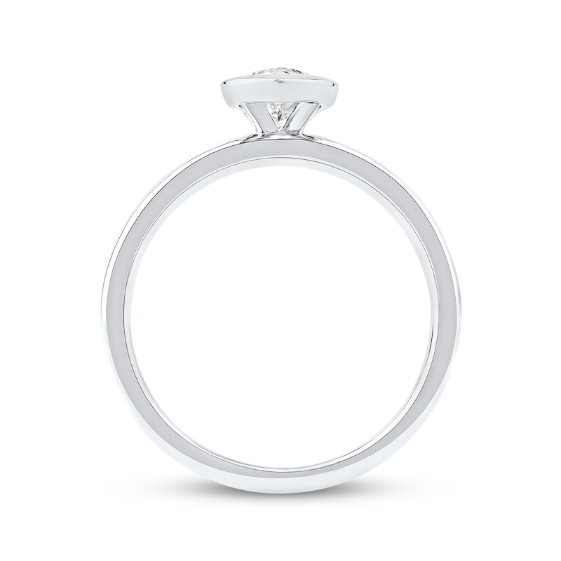 Main Image 3 of Now + Forever Lab-Grown Diamonds Marquise-Cut Bezel-Set Solitaire Engagement Ring 1 ct tw 14K White Gold (F/VS2)