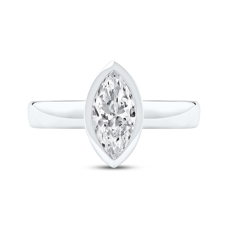 Main Image 4 of Now + Forever Lab-Grown Diamonds Marquise-Cut Bezel-Set Solitaire Engagement Ring 1 ct tw 14K White Gold (F/VS2)