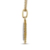 Thumbnail Image 2 of STUDIO BY KAY Lab-Grown Diamond Cross Coin-Edge Medallion Necklace 1/6 ct tw 24K Yellow Gold Vermeil Sterling Silver 18"