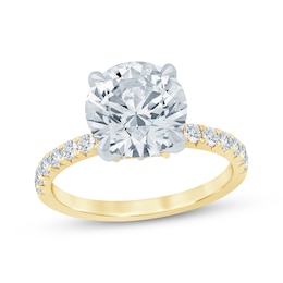 KAY Bow Collection Round-Cut Lab-Grown Diamond Engagement Ring 3-1/2 ct tw 14K Yellow Gold