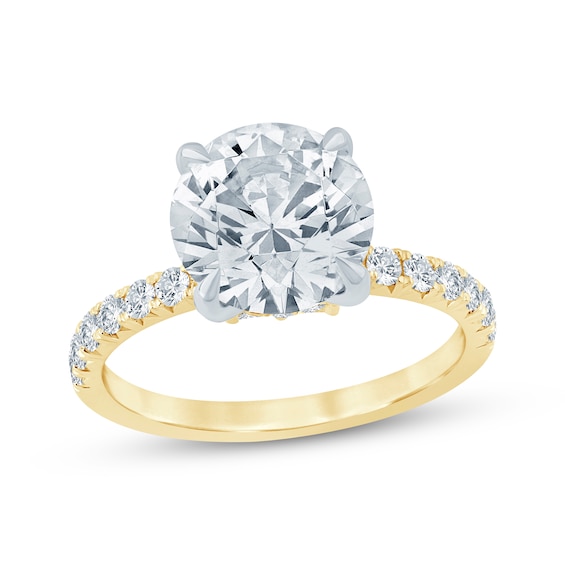 KAY Bow Collection Round-Cut Lab-Grown Diamond Engagement Ring 3-1/2 ct tw 14K Yellow Gold