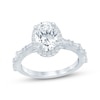 Thumbnail Image 1 of KAY Bow Collection Oval-Cut Lab-Grown Diamond Halo Engagement Ring 2-1/4 ct tw 14K White Gold