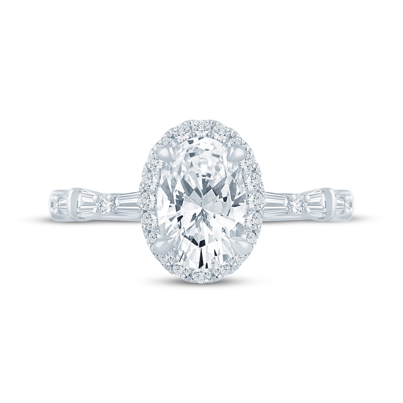 Main Image 3 of KAY Bow Collection Oval-Cut Lab-Grown Diamond Halo Engagement Ring 2-1/4 ct tw 14K White Gold