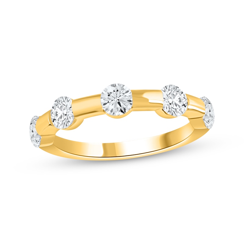 Main Image 1 of Now + Forever Lab-Grown Diamonds Anniversary Station Ring 1-1/4 ct tw 14K Yellow Gold