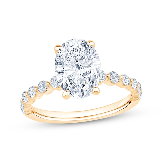 Now + Forever Lab-Grown Diamonds Oval-Cut Engagement Ring 2-1/2 ct tw 14K Yellow Gold
