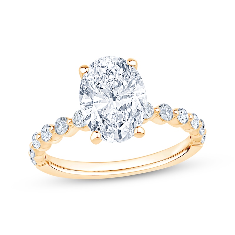 Main Image 1 of Now + Forever Lab-Grown Diamonds Oval-Cut Engagement Ring 2-1/2 ct tw 14K Yellow Gold