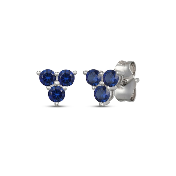 STUDIO BY KAY Blue Lab-Created Sapphire Trio Stud Earrings Sterling Silver