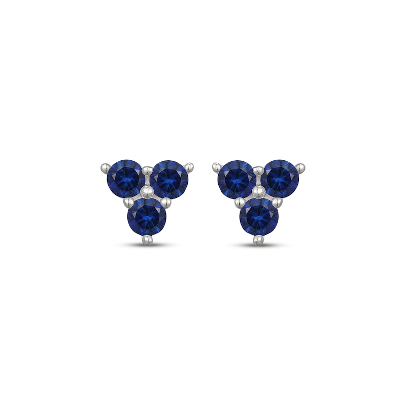 Main Image 2 of STUDIO BY KAY Blue Lab-Created Sapphire Trio Stud Earrings Sterling Silver