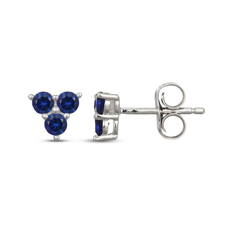 Main Image 3 of STUDIO BY KAY Blue Lab-Created Sapphire Trio Stud Earrings Sterling Silver