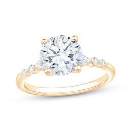 Now + Forever Lab-Grown Diamonds Round-Cut Engagement Ring 2-1/5 ct tw 14K Yellow Gold