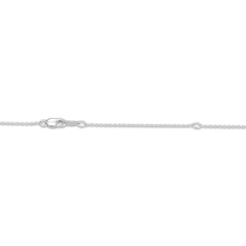 Main Image 4 of Cultured Pearl, Lab-Created Emerald & White Lab-Created Sapphire Christmas Tree Necklace Sterling Silver 18"