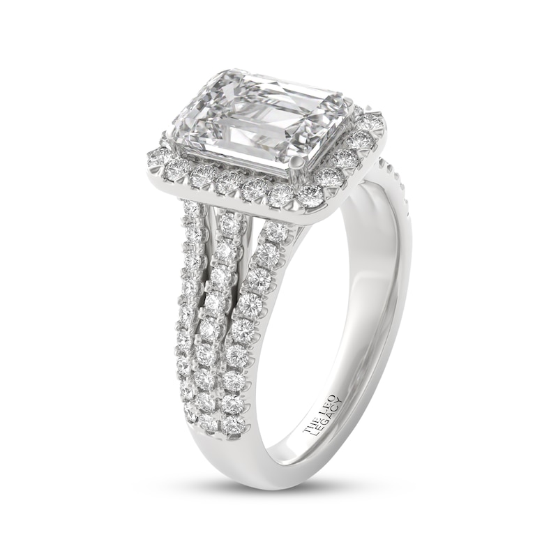 Main Image 2 of THE LEO Legacy Lab-Grown Diamond Emerald-Cut Halo Engagement Ring 2-7/8 ct tw 14K White Gold