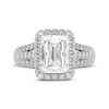 Thumbnail Image 3 of THE LEO Legacy Lab-Grown Diamond Emerald-Cut Halo Engagement Ring 2-7/8 ct tw 14K White Gold