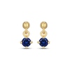 Thumbnail Image 2 of STUDIO BY KAY Blue Lab-Created Sapphire Solitaire Dangle Earrings 24K Yellow Gold Vermeil Sterling Silver