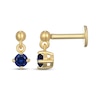 Thumbnail Image 3 of STUDIO BY KAY Blue Lab-Created Sapphire Solitaire Dangle Earrings 24K Yellow Gold Vermeil Sterling Silver