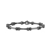 Thumbnail Image 1 of Disney Treasures The Nightmare Before Christmas Diamond Bone Link Bracelet 1/8 ct tw Black Rhodium-Plated Sterling Silver 7.5"