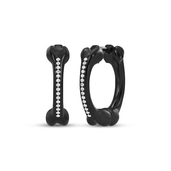 Disney Treasures The Nightmare Before Christmas Diamond Bone Earrings 1/15 ct tw Black Rhodium-Plated Sterling Silver