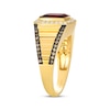 Thumbnail Image 2 of Le Vian Men's Cushion-Cut Garnet Ring 1/2 ct tw Diamonds 14K Honey Gold