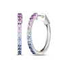 Thumbnail Image 1 of Le Vian Strawberry Ombré & Denim Ombré Sapphire Hoop Earrings 14K Vanilla Gold
