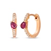 Thumbnail Image 1 of Le Vian Pear-Shaped Ruby Hoop Earrings 1/10 ct tw Diamonds 14K Strawberry Gold
