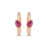 Thumbnail Image 2 of Le Vian Pear-Shaped Ruby Hoop Earrings 1/10 ct tw Diamonds 14K Strawberry Gold