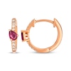 Thumbnail Image 3 of Le Vian Pear-Shaped Ruby Hoop Earrings 1/10 ct tw Diamonds 14K Strawberry Gold