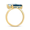 Thumbnail Image 3 of Le Vian Baguette-Cut Blue Topaz Bypass Ring 1/20 ct tw Diamonds 14K Honey Gold