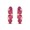 Thumbnail Image 2 of Le Vian Multi-Shape Ruby Hoop Earrings 1/8 ct tw Diamonds 14K Strawberry Gold