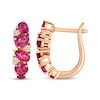 Thumbnail Image 3 of Le Vian Multi-Shape Ruby Hoop Earrings 1/8 ct tw Diamonds 14K Strawberry Gold