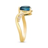 Thumbnail Image 2 of Le Vian Pear-Shaped Blue Topaz Wave Ring 1/15 ct tw Diamonds 14K Honey Gold