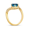 Thumbnail Image 3 of Le Vian Pear-Shaped Blue Topaz Wave Ring 1/15 ct tw Diamonds 14K Honey Gold