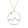 Thumbnail Image 1 of Diamond Mountain Range Circle Necklace 1/10 ct tw 10K Yellow Gold 18"