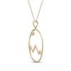 Thumbnail Image 2 of Diamond Mountain Range Circle Necklace 1/10 ct tw 10K Yellow Gold 18"