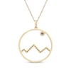 Thumbnail Image 3 of Diamond Mountain Range Circle Necklace 1/10 ct tw 10K Yellow Gold 18"