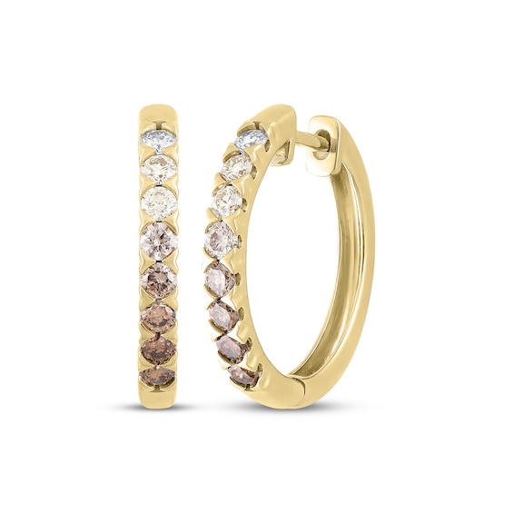 Desert Diamonds Ombré Hoop Earrings 3/4 ct tw 10K Yellow Gold