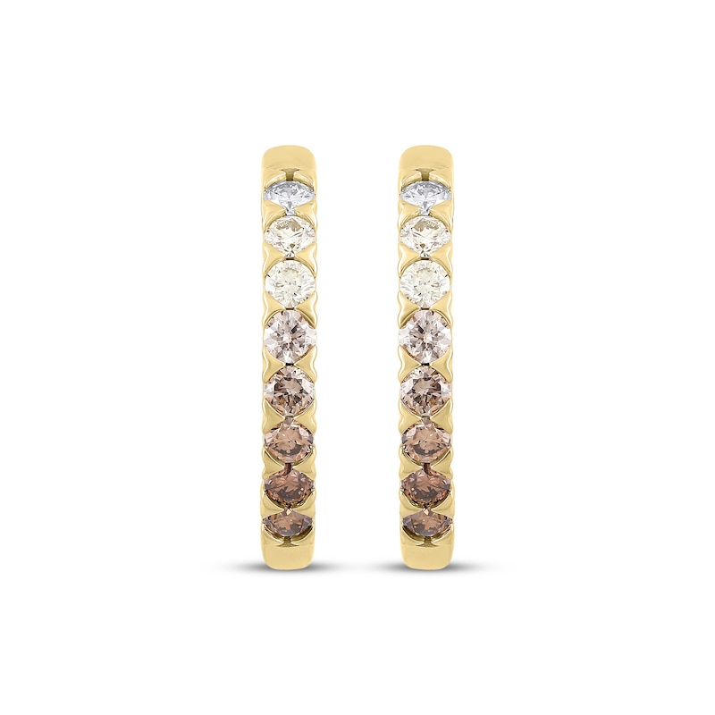 Main Image 2 of Desert Diamonds Ombré Hoop Earrings 3/4 ct tw 10K Yellow Gold