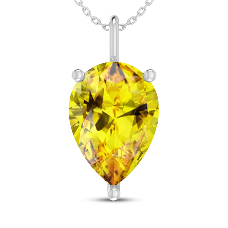 Main Image 1 of Pear-Shaped Citrine Necklace Sterling Silver 18"