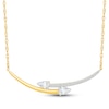 Thumbnail Image 1 of KAY Lab-Grown Diamonds Pear-Shaped & Round-Cut Curved Bar Bypass Necklace 5/8 ct tw 10K Yellow Gold 18"