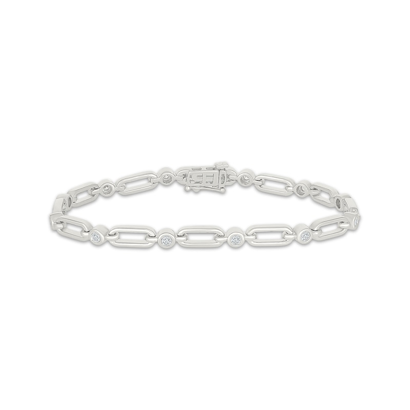 Main Image 1 of KAY Lab-Grown Diamonds Paperclip Link Bracelet 1/2 ct tw Sterling Silver 7.25"